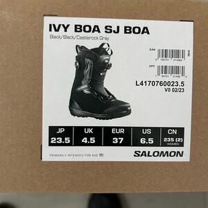 Salomon Ivy Boa SJ Snowboard Boots - Black and Gray